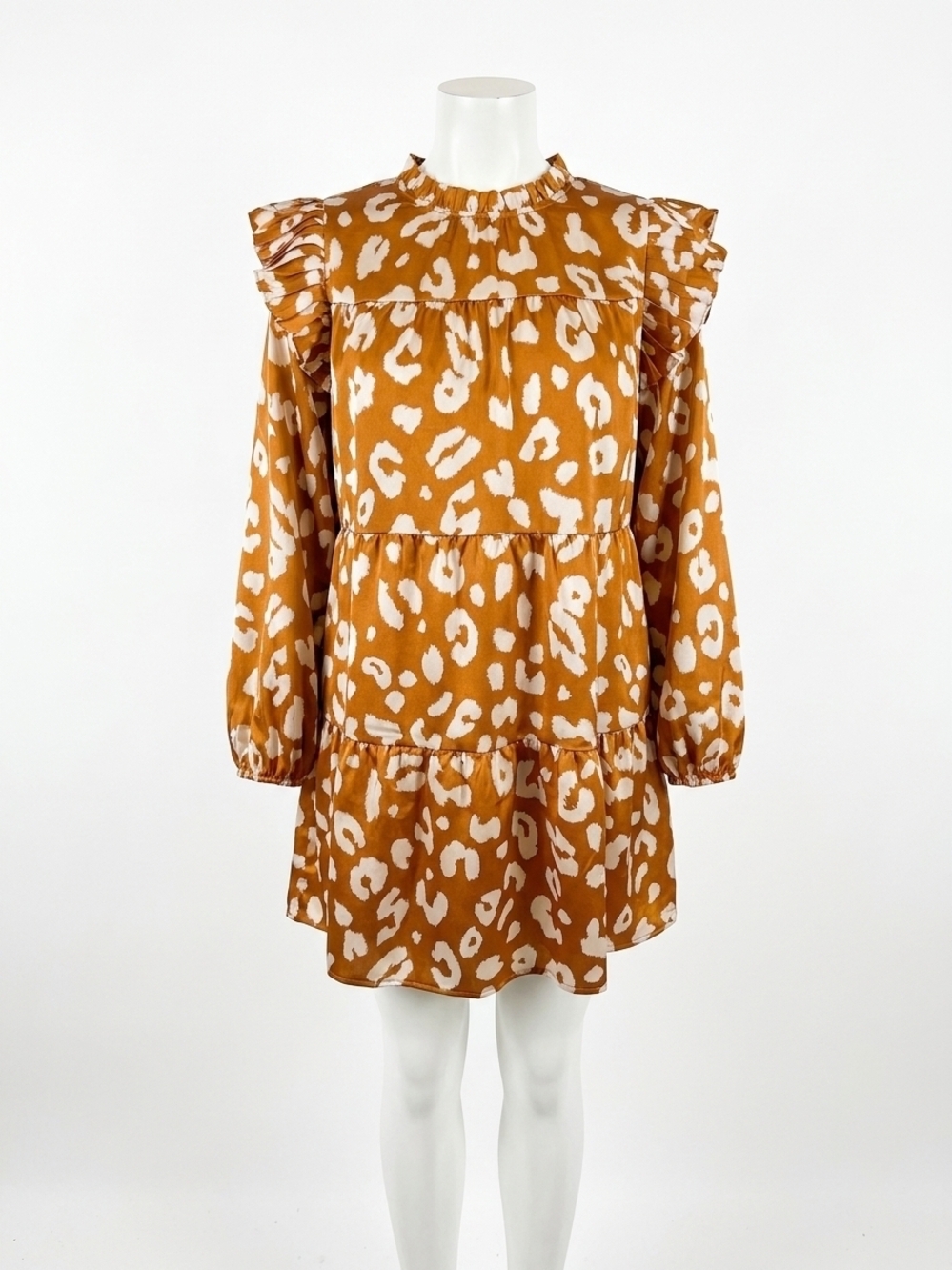 NEW JODIFL leopard print tiered dress in rust